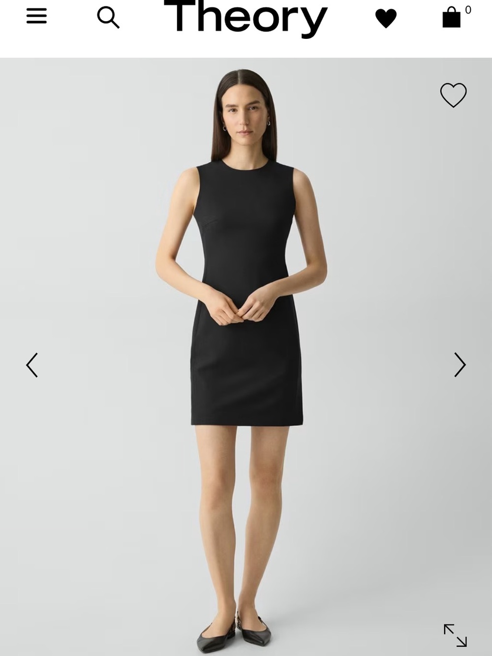 Theory Black Sleeveless Sheath Dress - Minimalist Crewneck